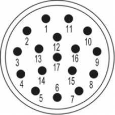  Вставки  М23   сигнальные 17-Полюсный вывод по часовой стрелке  7.003.9171.02